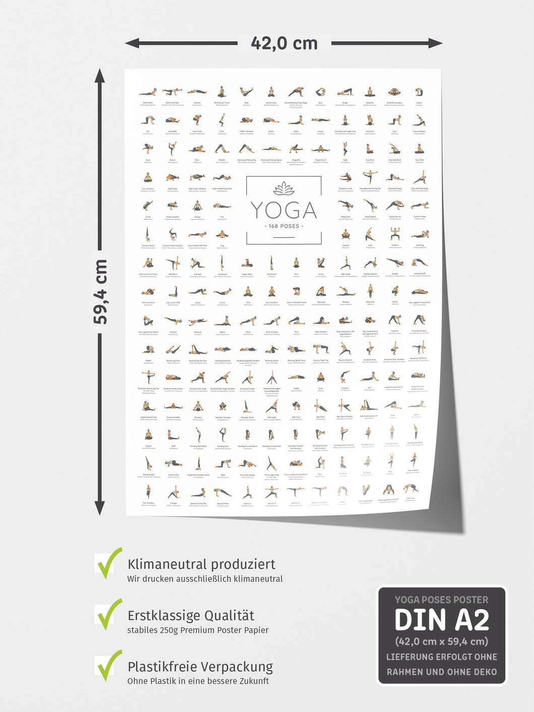 Yoga Poster mit 168 Asanas