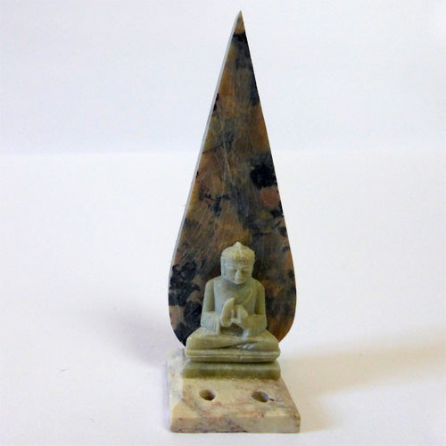 Aus Speckstein handgeschnitzter Buddha aus Indien ials Räucherstäbchenhalter m Sotantar Yoha Shop
